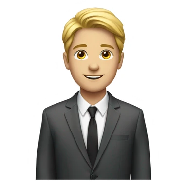 Full length white teenager in suit sticker