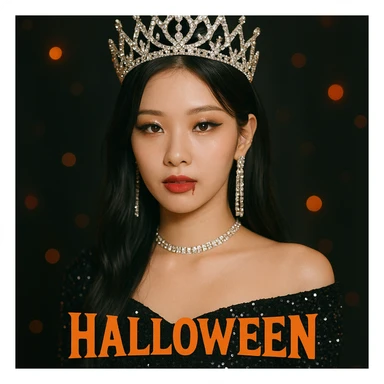 halloween kpop idol crown, sparkly and trendy sticker