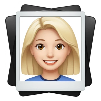 Few White Polaroid frame with female face sticker