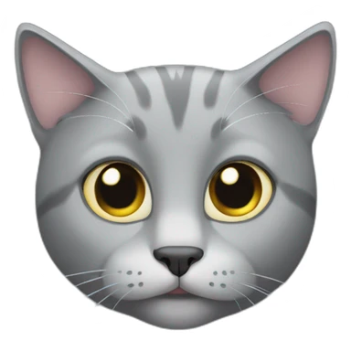 gray cat with slanting eyes sticker