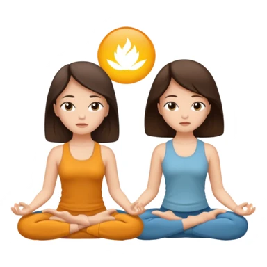 two brunetts meditating and breathing sticker