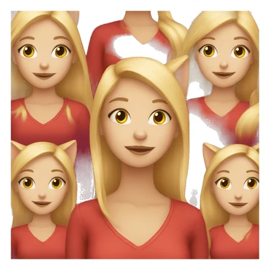 blonde girl with red cat sticker
