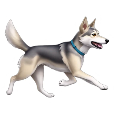 Czechoslovakian wolfdog running   sticker