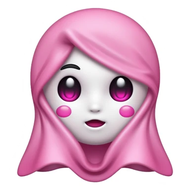 fantasma cute con lazo rosa sticker