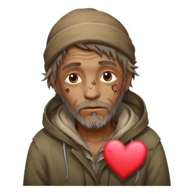 Homeless man with Valentine’s Day decor smelly and ugly  sticker