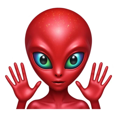 red glitter alien sticker