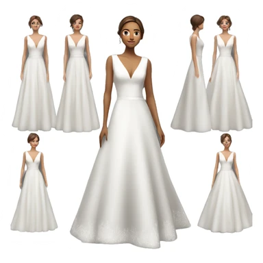 V neck wedding dress a-line sticker