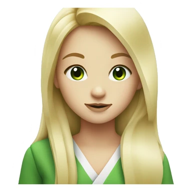 Blonde Long hair girl green eyes eating sushi sticker