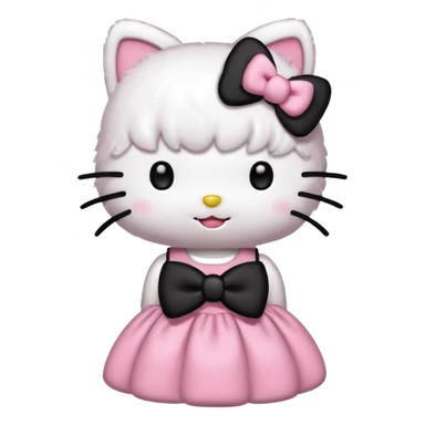 hello kitty with a black bow sticker