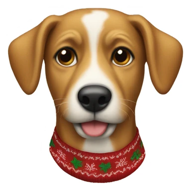 dog wearing a christmas sweater sticker