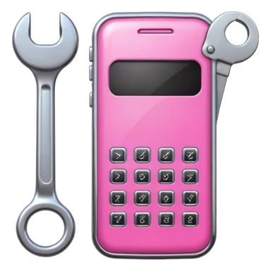 pink cellphone with a wrench sticker