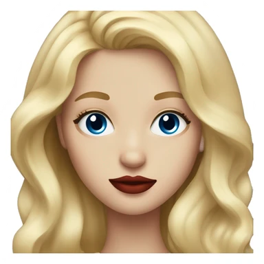 girl long blonde hair blue eyes and red lipstick  sticker