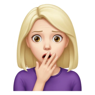 scared woman with her hand on mouth, different expression sticker