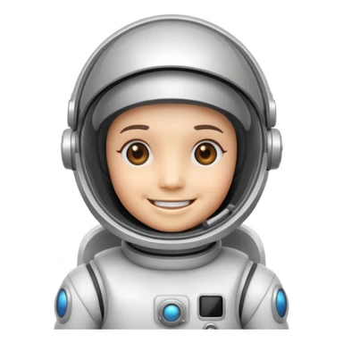 retro robot Astronaut in white EVA suit with silver visor helmet sticker
