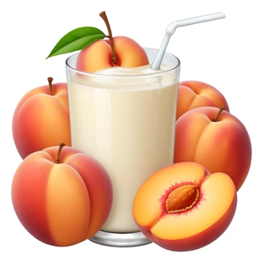 There is a lot of milk on the cut peaches. sticker
