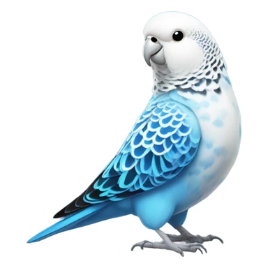 White and blue budgie sticker