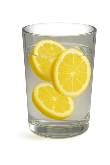 bicchiere di acqua e limone 3d sticker