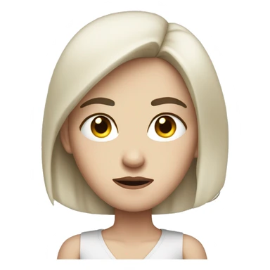 pale skinned, dark haired woman with an annoyed expression on her face, eyes rolled up, arms crossed over her torso sticker