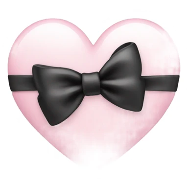 light pink heart with a black bow  sticker