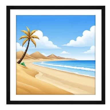 playa paisaje sin que sea un cuadro y que el cielo azul y la arena esten recortada sticker