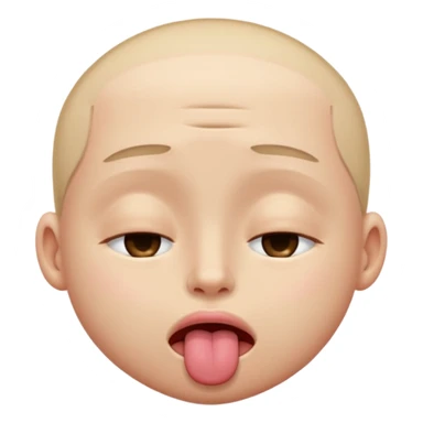 Eyes tightly closed like 😵 and tongue out like 😝 sticker