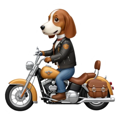 bassett hound on harley davidson sticker