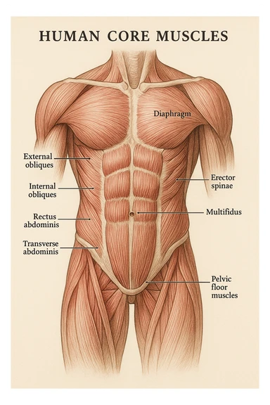 muscoli del Core anatomia sticker