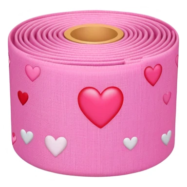 pink roll of fabric with heart pattern, smart fabric, high-tech textile sticker
