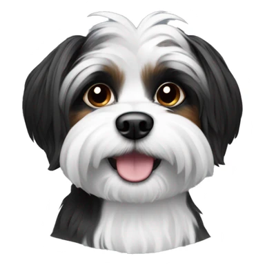 black and white shorkie dog sticker