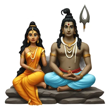 Lord shiva and parvathi sitting sticker