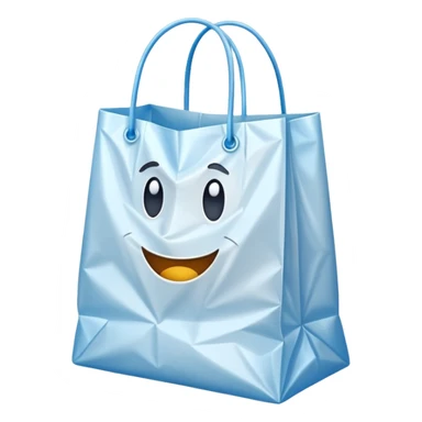 a plastic polythene shopping bag in a simple vector style sticker
