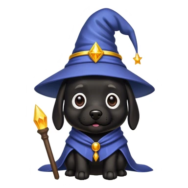black dog Wizard sticker