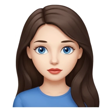 Woman with fair skin long brunette hair grey blue eyes and full lips sticker