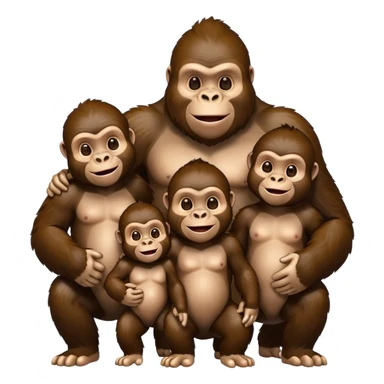 gorilla with wife and kids sticker