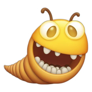 Worm with sun face sticker