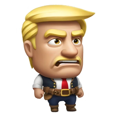 Donald Trump as a hog rider from clash of clans  sticker