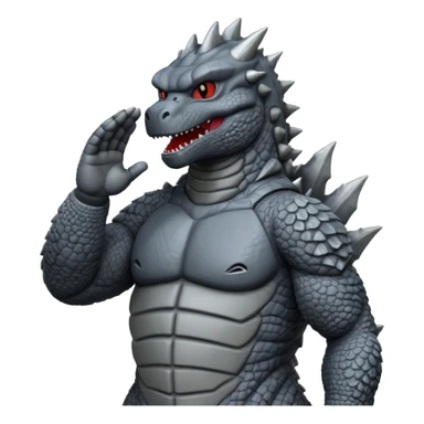 godzilla saluting sticker