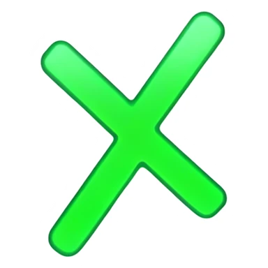 Green X sign with glowing effect sticker