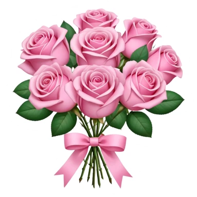 pink rose bouquet with pink ribbons  sticker