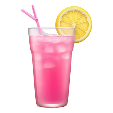 pink drink with lemon slice sticker