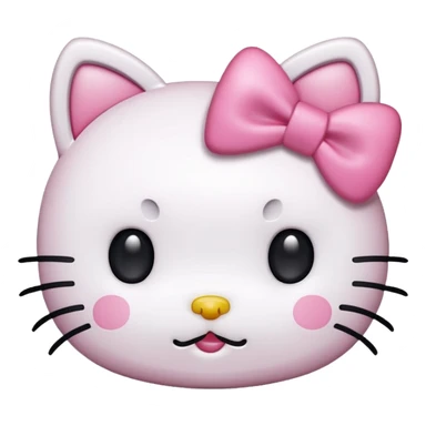 hello kitty rosto menos realista com laço rosa sticker