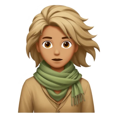 person living in desert just face, hair showing, eccentric  sticker
