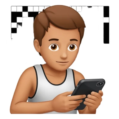 Crossword on smartphone sticker