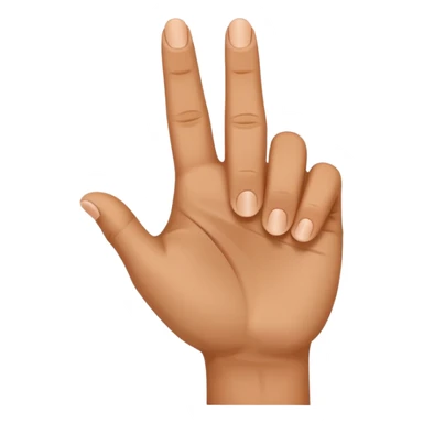 Hand pn which 3rd and ring finger pointing outward and 2nd and 5th and thumb finger pointing upward sticker