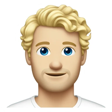 profile light curl blonde 30yo man blue eyed pale skin sticker