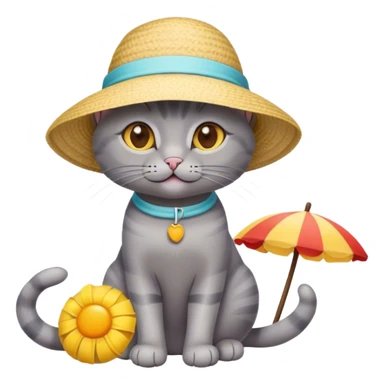 Grey cat on vacation sticker