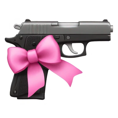 gun with pink bow sticker