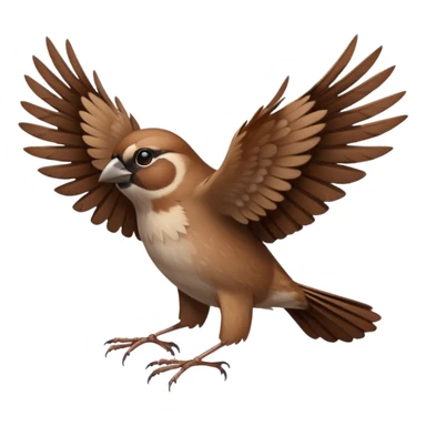 a sparrow starting to take off sticker