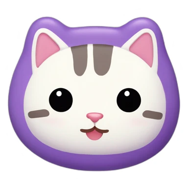 purple rice cake mochi cat sticker
