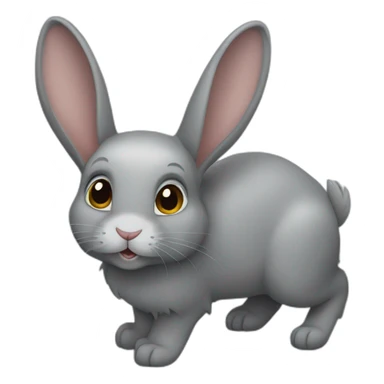 Lapin bélier gris sticker
